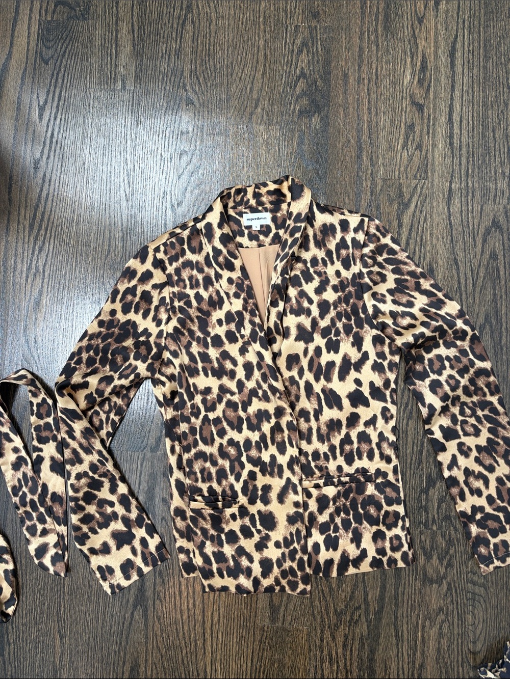superdown Leopard Print Blazer in Tan and Brown